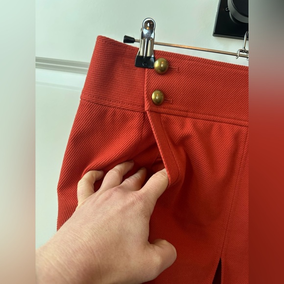 Tory Burch Thea Orange Skirt w/ Buttons (Size 6) - Picture 4 of 9